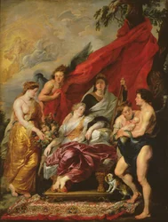 El nacimiento de Luis XIII (1601-43) en Fontainebleau, 27 de septiembre de 1601, del ciclo de los Médici, 1621-25